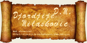 Đorđije Milašković vizit kartica